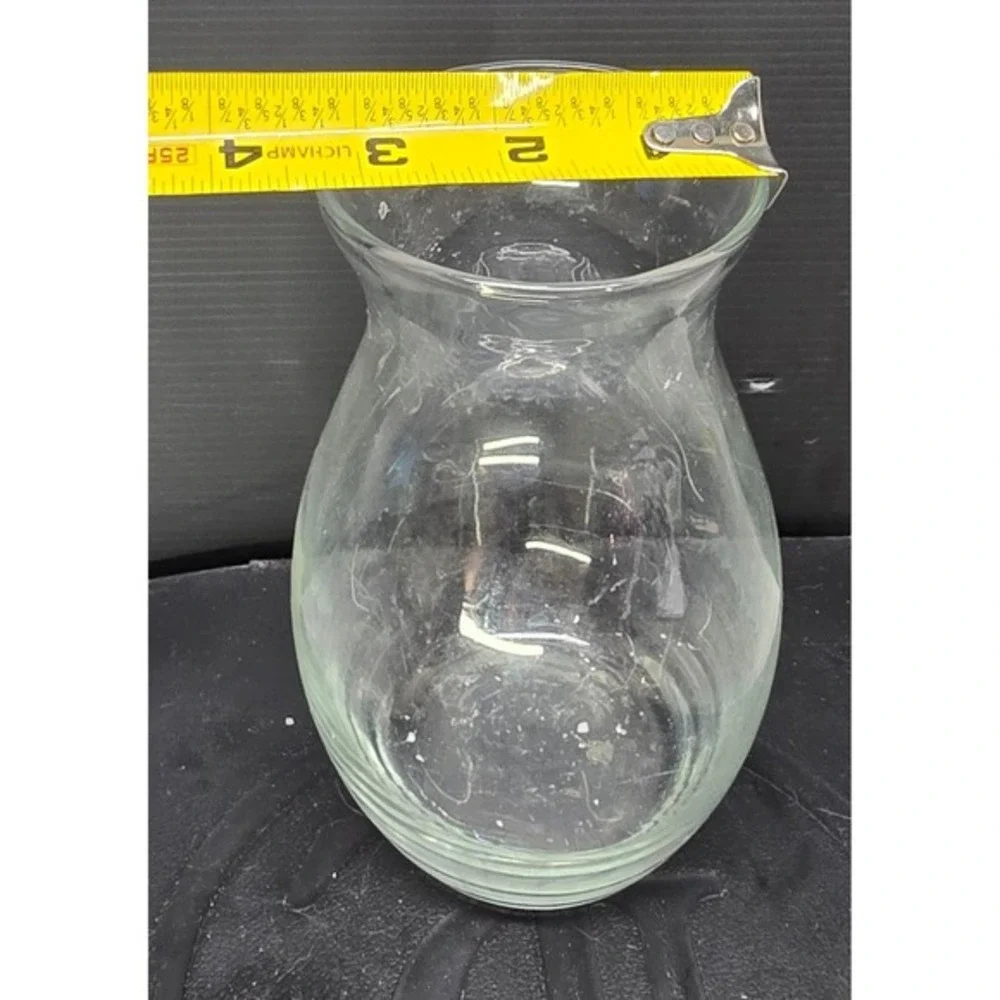 Clear Glass Flower Vase 7 Inch Hourglass Shape Flared Rim Home‎ Decor Floral